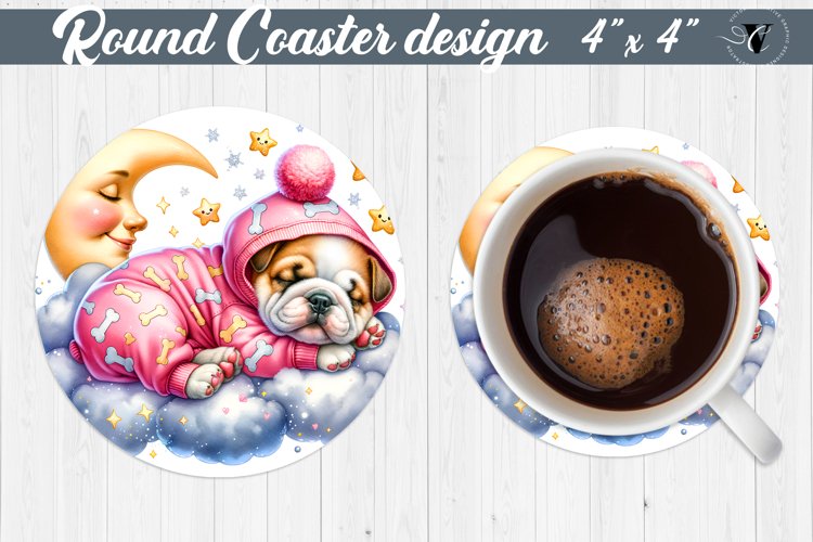 Round Coaster | Baby animals | Sleeping animal example image 1