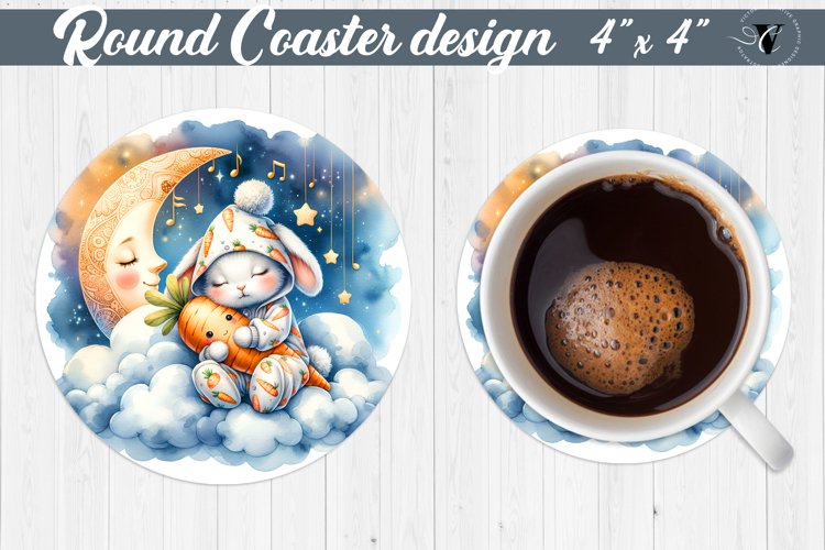 Round Coaster | Baby animals | Sleeping animal example image 1