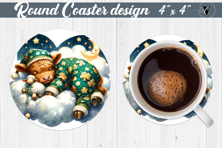 Round Coaster | Baby animals | Sleeping animal example image 1