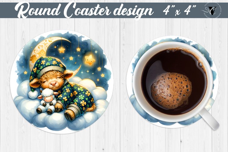 Round Coaster | Baby animals | Sleeping animal example image 1
