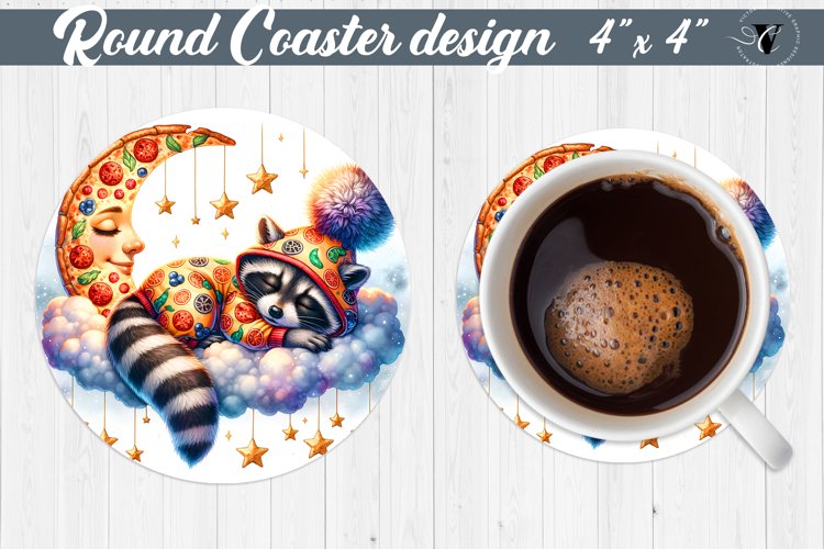Round Coaster | Baby animals | Sleeping animal example image 1