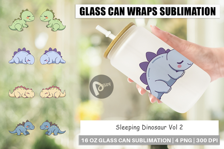 Glass Can Sleeping Dinosaur