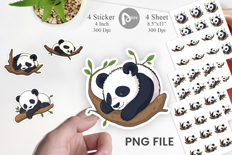Sleepy Panda Sticker