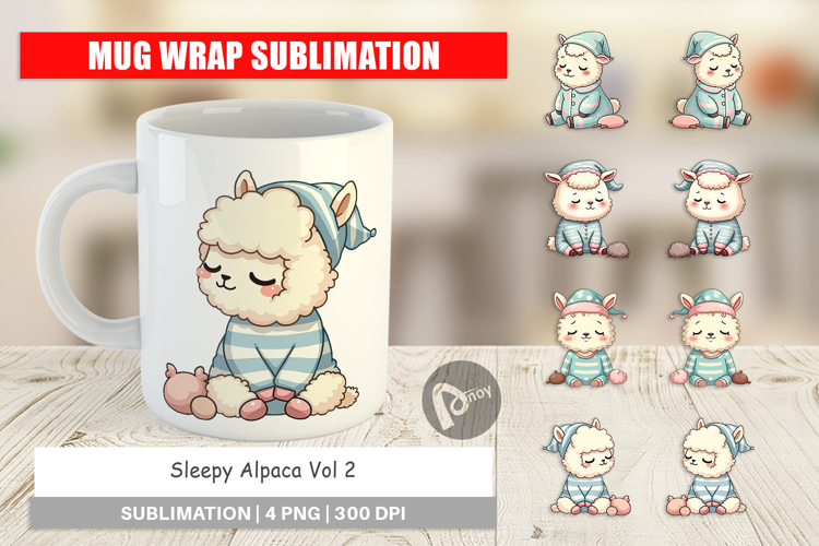 Mug Wrap Sleepy Alpaca
