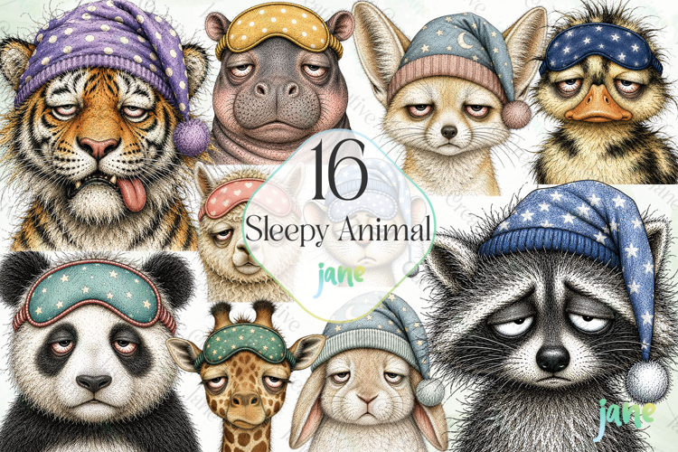 Sleepy Animal Sublimation Bundle