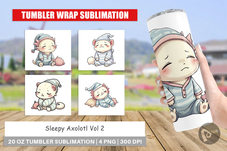 Tumbler Sleepy Axolotl example image 1