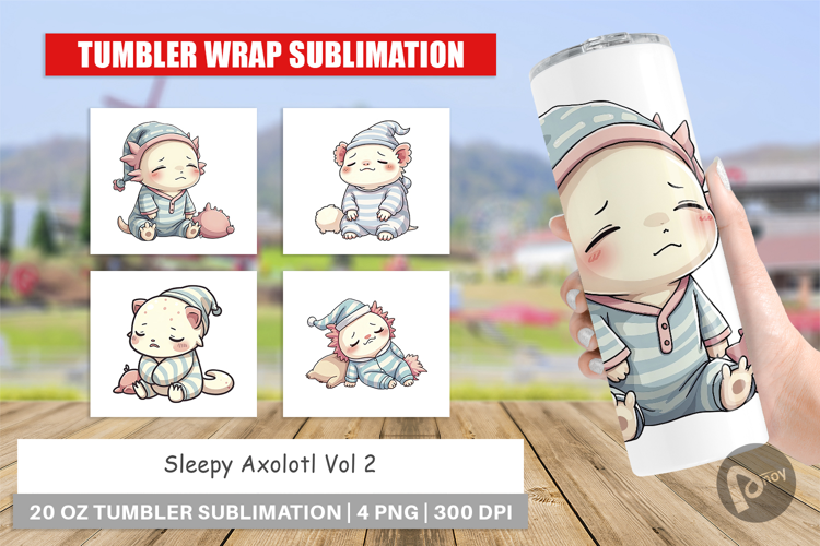 Tumbler Sleepy Axolotl