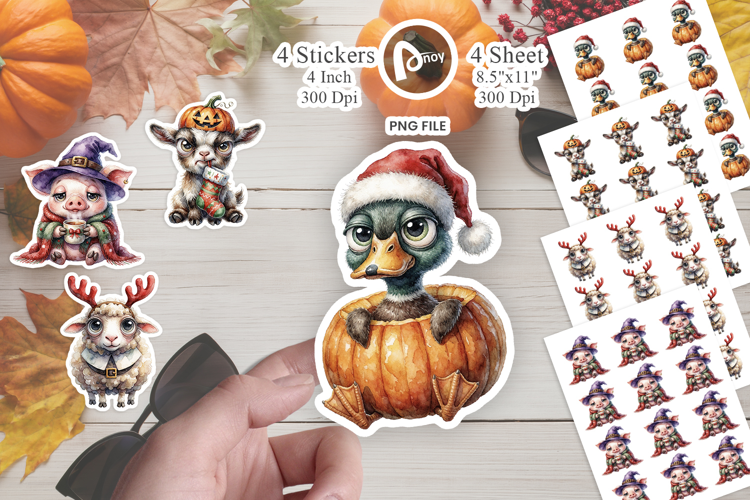Sleepy Barnyard Holiday Sticker