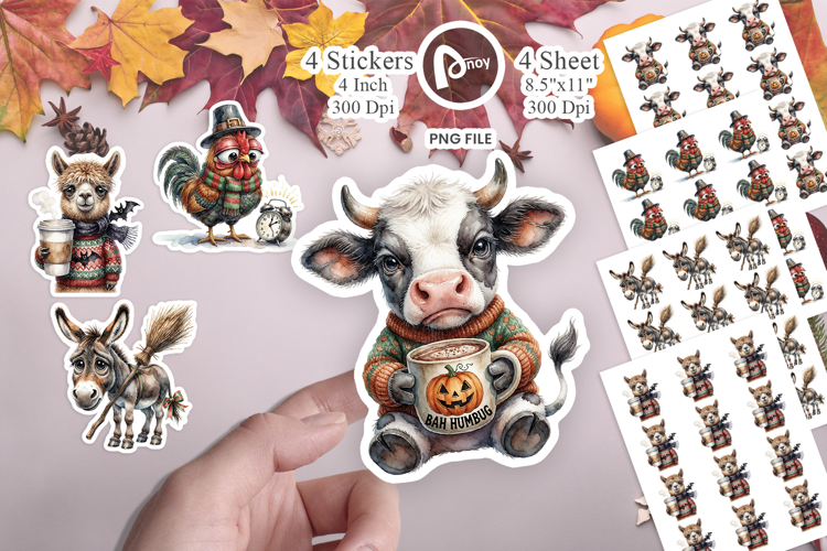 Sleepy Barnyard Holiday Sticker