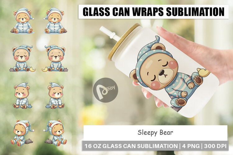Glass Can Sleepy Bear example image 1