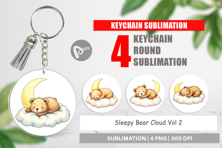 Keychain Sleepy Bear Cloud