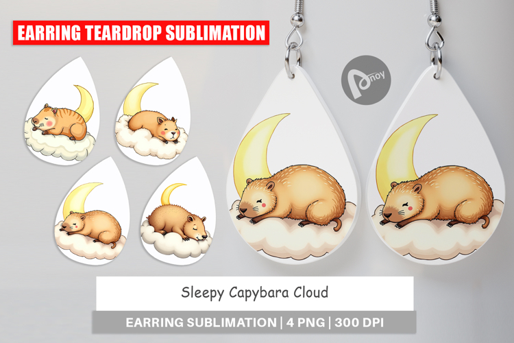 Earring Sleepy Capybara Cloud