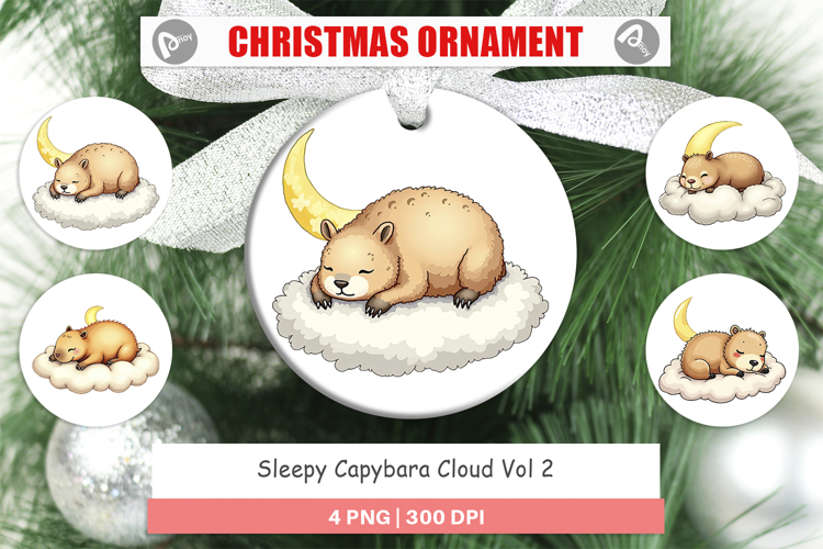 Ornament Sleepy Capybara Cloud