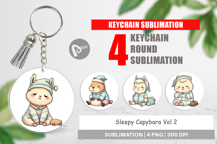 Keychain Sleepy Capybara