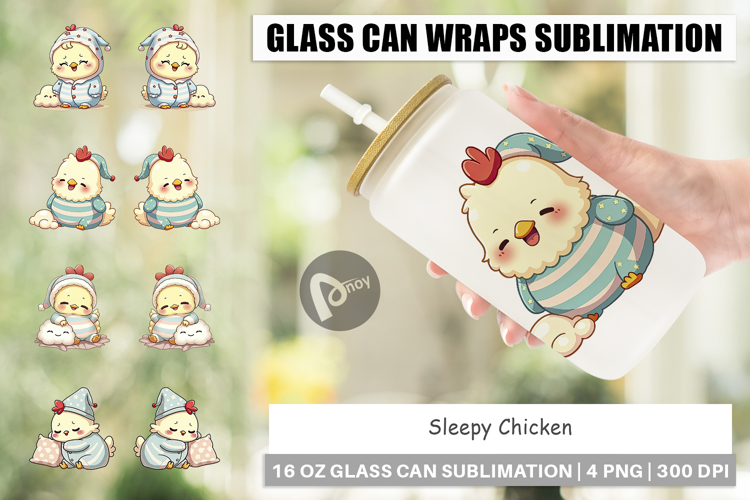 Glass Can Sleepy Chicken
