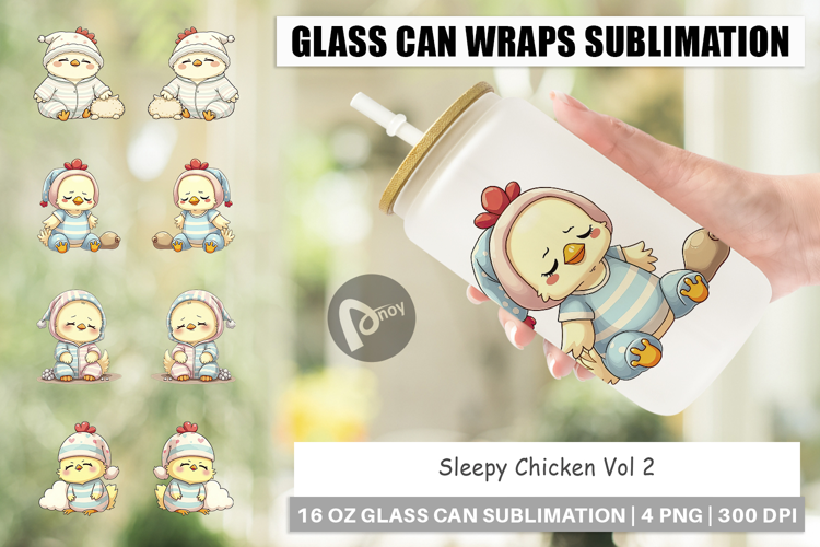Glass Can Sleepy Chicken