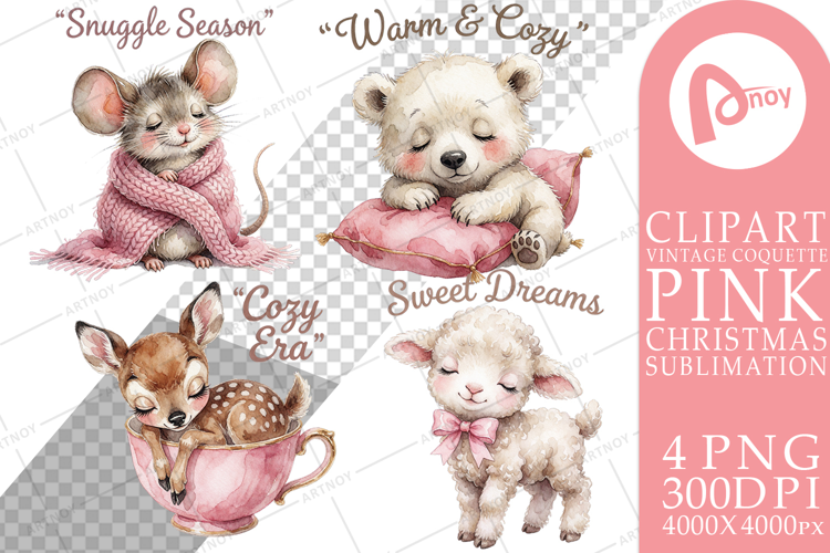 Sleepy Pink Winter Slumber Sublimation