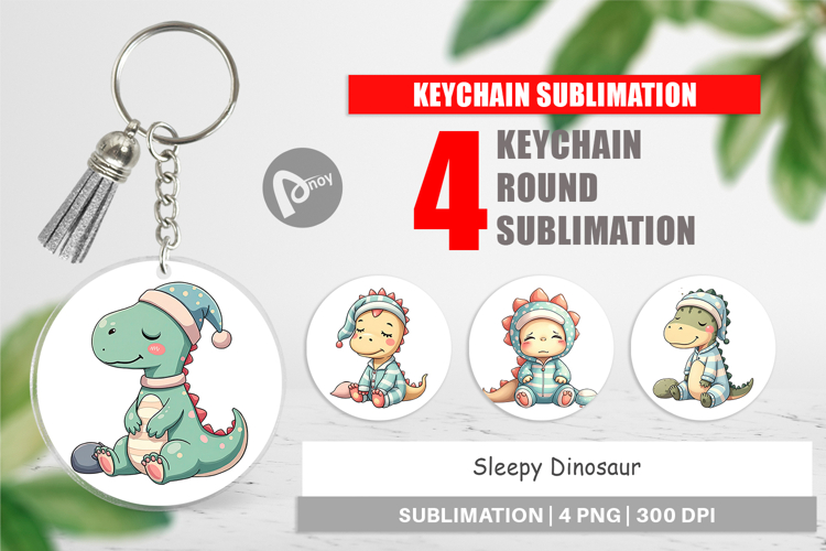 Keychain Sleepy Dinosaur