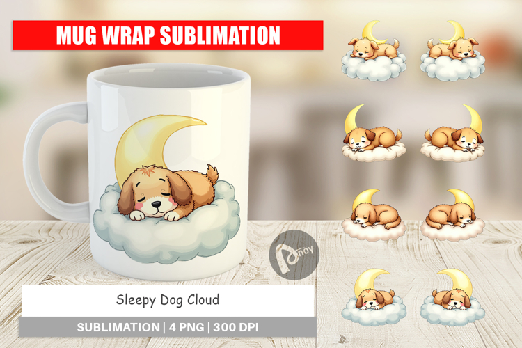Mug Wrap Sleepy Dog Cloud