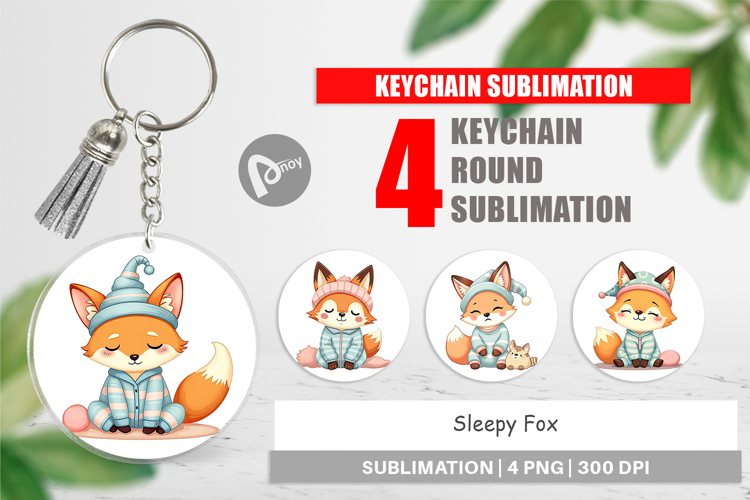 Keychain Sleepy Fox