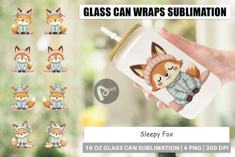 Glass Can Sleepy Fox