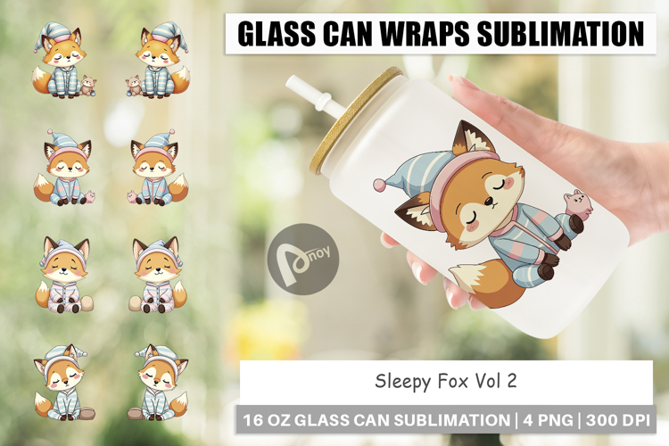 Glass Can Sleepy Fox