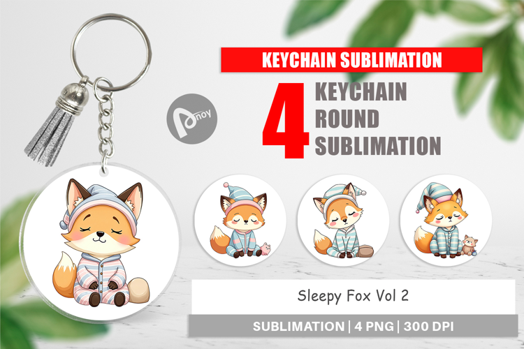 Keychain Sleepy Fox