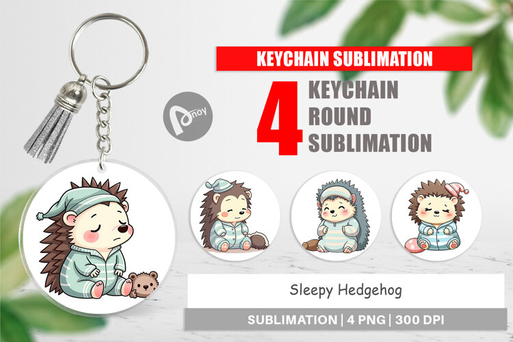 Keychain Sleepy Hedgehog example image 1