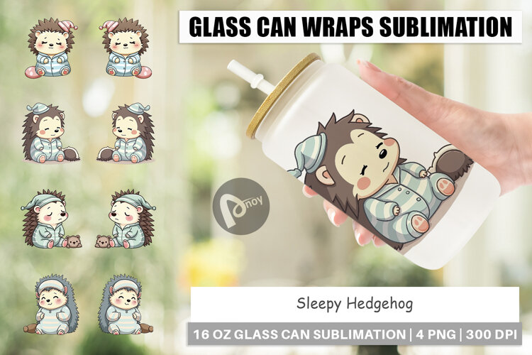 Glass Can Sleepy Hedgehog example image 1