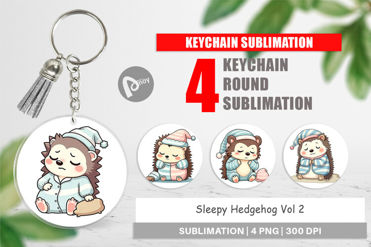 Keychain Sleepy Hedgehog example image 1