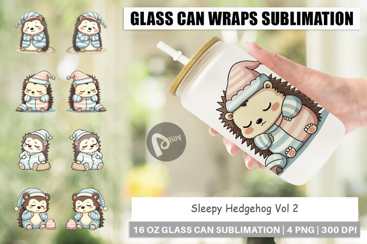 Glass Can Sleepy Hedgehog example image 1