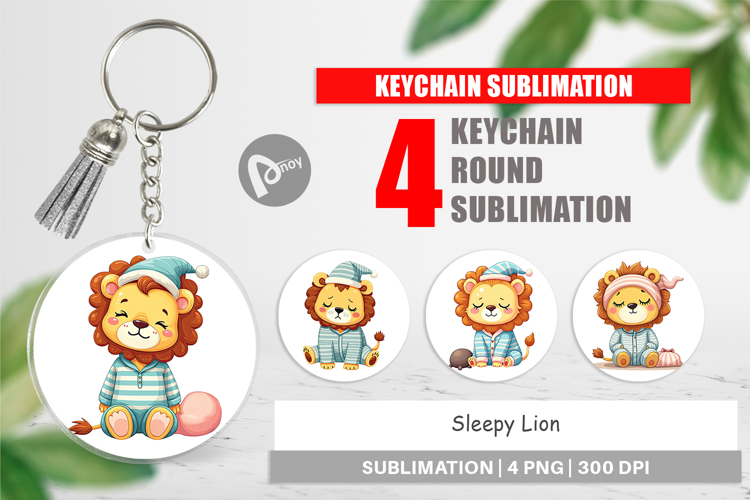 Keychain Sleepy Lion