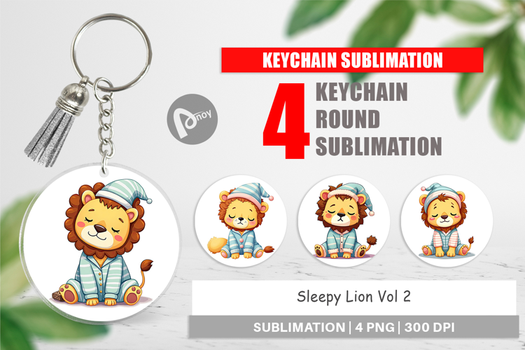 Keychain Sleepy Lion