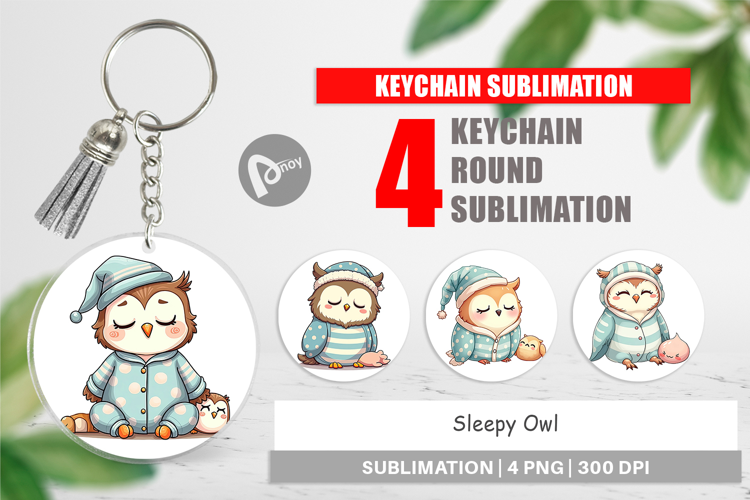 Keychain Sleepy Owl