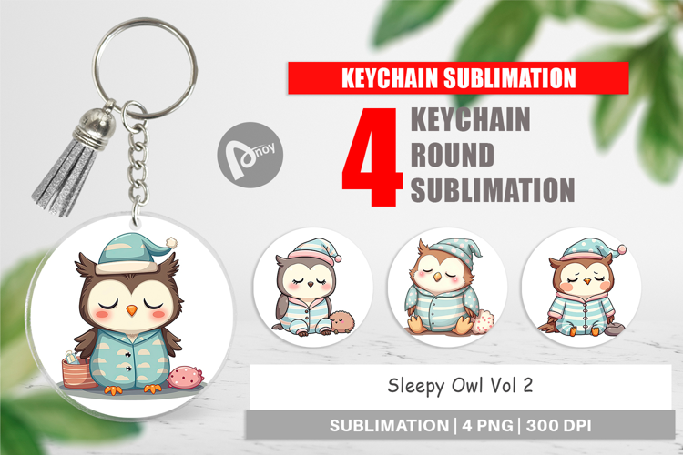 Keychain Sleepy Owl