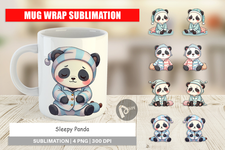 Mug Wrap Sleepy Panda