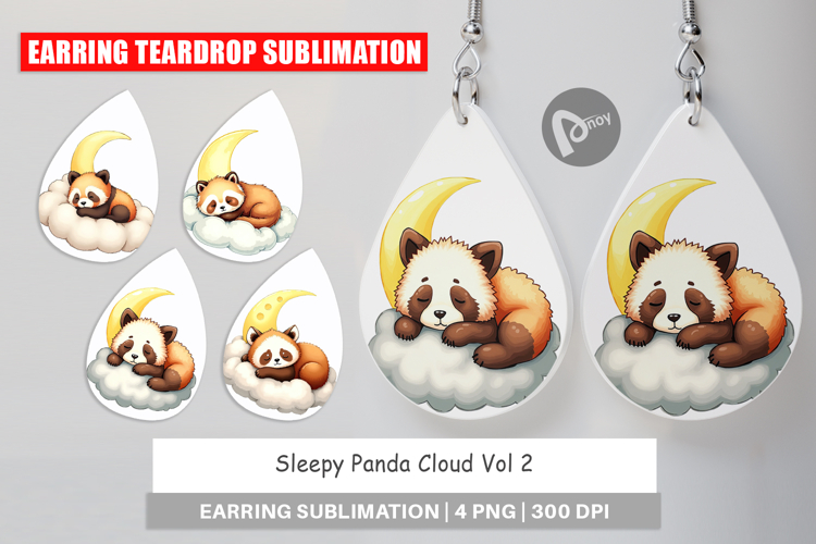 Earring Sleepy Panda Cloud