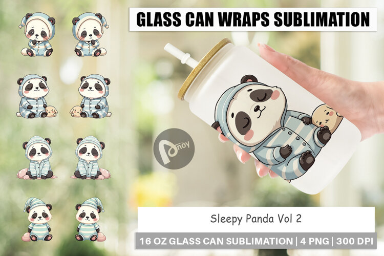 Glass Can Sleepy Panda example image 1