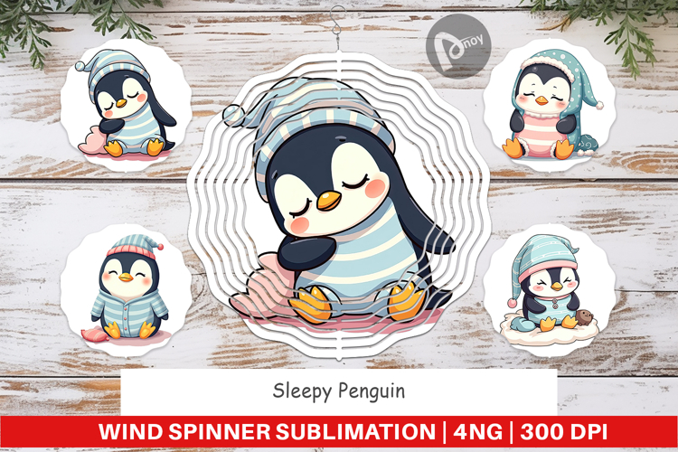 Wind Spinner Sleepy Penguin