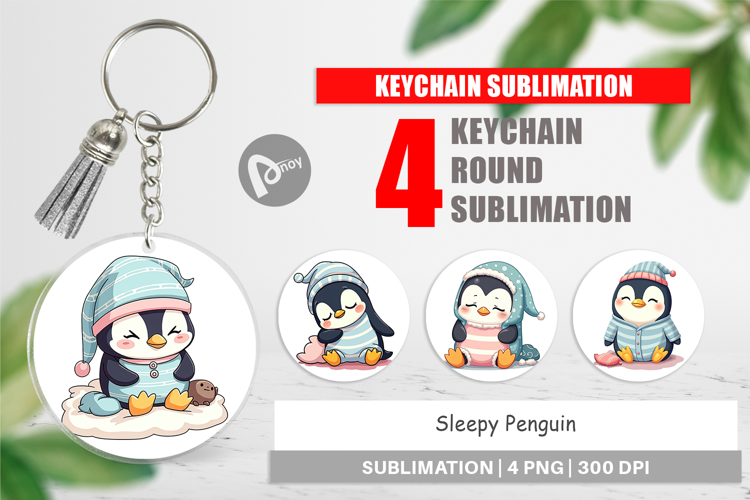 Keychain Sleepy Penguin