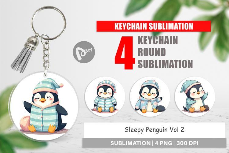 Keychain Sleepy Penguin