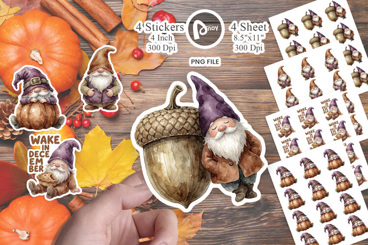 Food Coma Gnomes Sticker example image 1