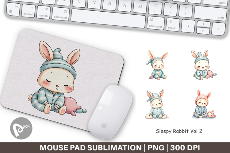Mouse Pad Sleepy Rabbit