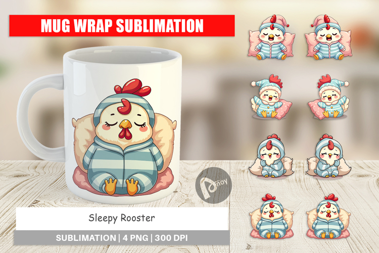 Mug Wrap Sleepy Rooster