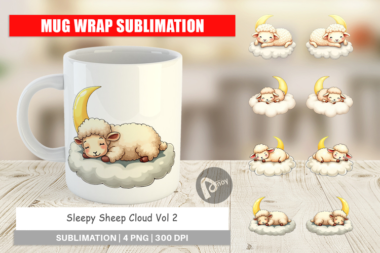 Mug Wrap Sleepy Sheep Cloud