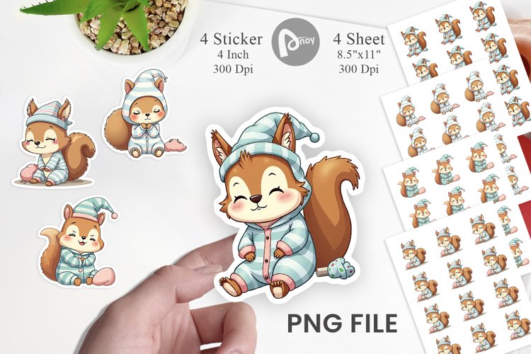 Sleepy Squirrel Sticker
