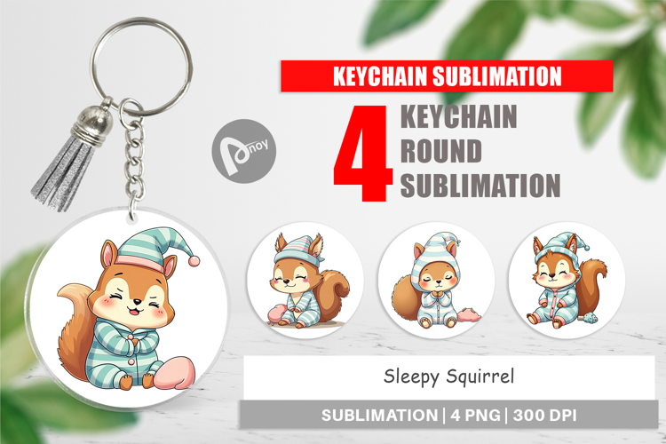 Keychain Sleepy Squirrel