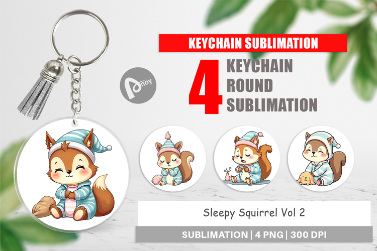 Keychain Sleepy Squirrel