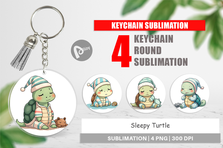 Keychain Sleepy Turtle