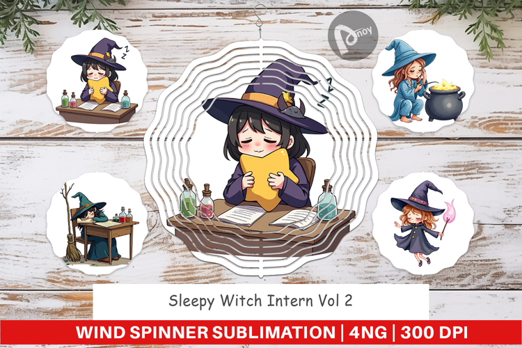 Wind Spinner Sleepy Witch Intern